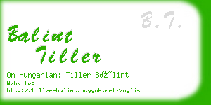 balint tiller business card